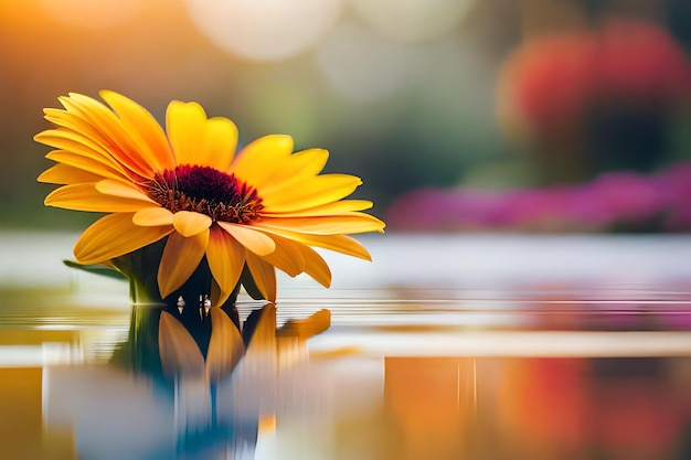 ぼんやりした背景の太陽花の花束