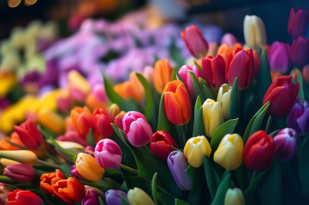 A bouquet of tulips the national flower of Turkey