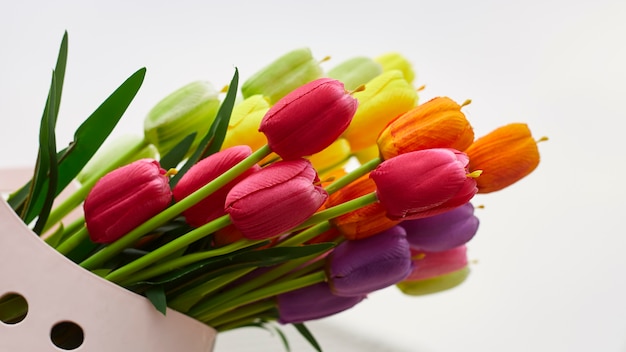 bouquet of tulips in spring 