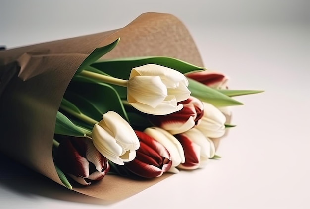 bouquet of tulips on a white background