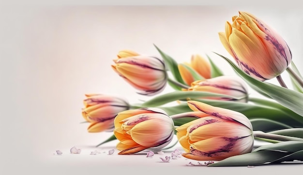 A bouquet of tulips with the word tulips on the bottom