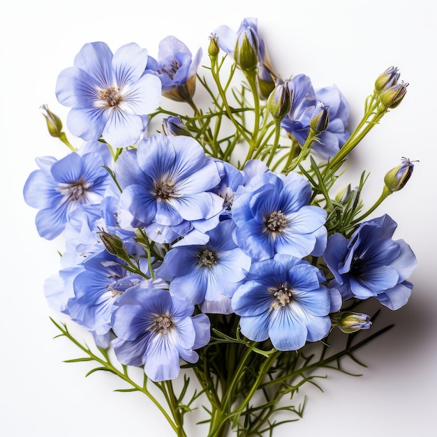 Bouquet van blauwe bloemen op witte achtergrond