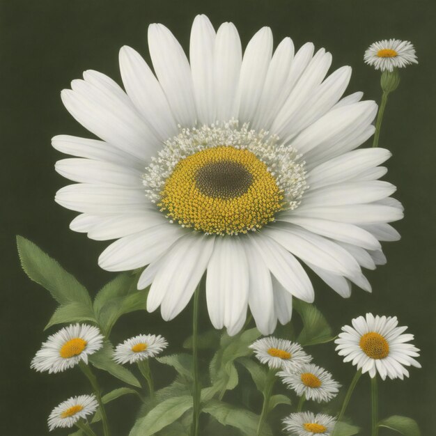 Photo a bouquet of white daisies with yellow centers