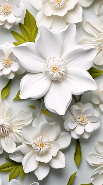 Photo a bouquet of white flowers with a gold center