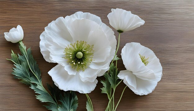 Photo a bouquet of white flowers with green center and a green center