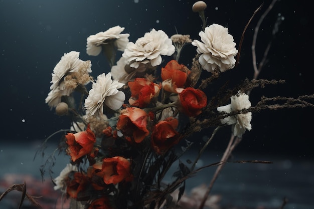 A bouquet of withered flowers expressing the melan 00007 02