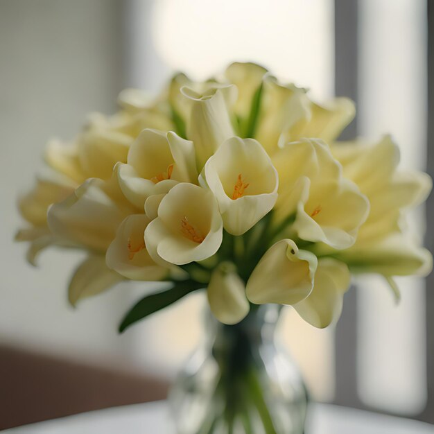 a bouquet of yellow flowers with the word quot tulips quot on the bottom