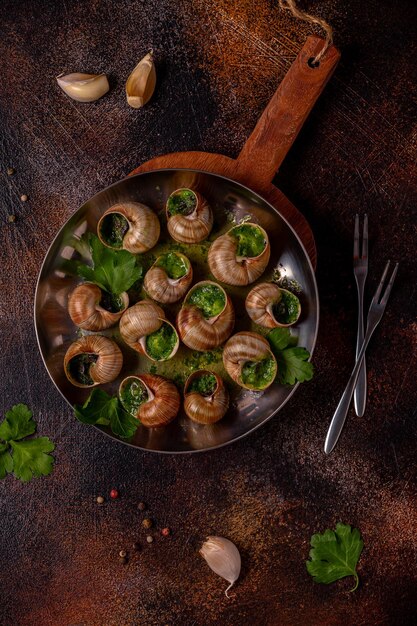 Bourgogne Escargot Slakken met kruidenknoflookolie