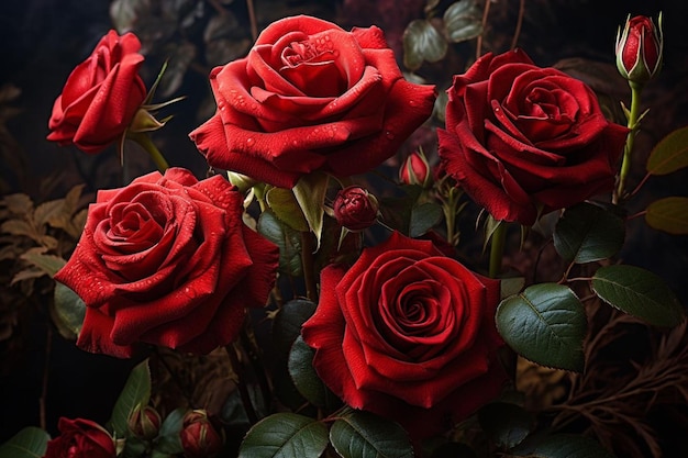 Bourgogne Schoonheid Dieprode Rozen in de natuur Omhelzen Rode roos beeldfotografie