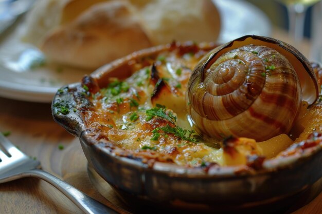 Photo bourguignonne snail au gratin