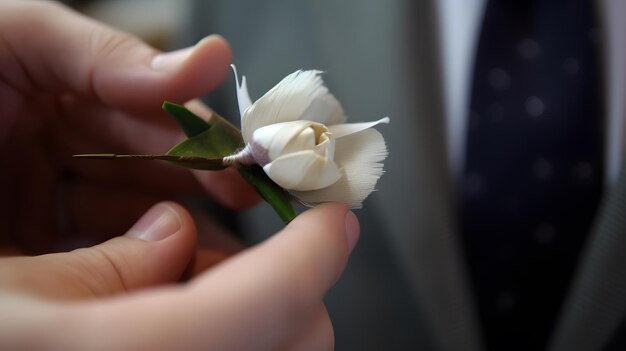 Foto boutonniere op jas