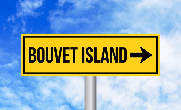 Bouvet island road sign on sky background