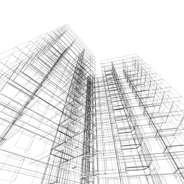 Bouw architectuur 3D-rendering