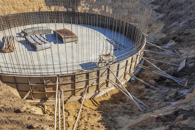 bouw van een modern rond gebouw