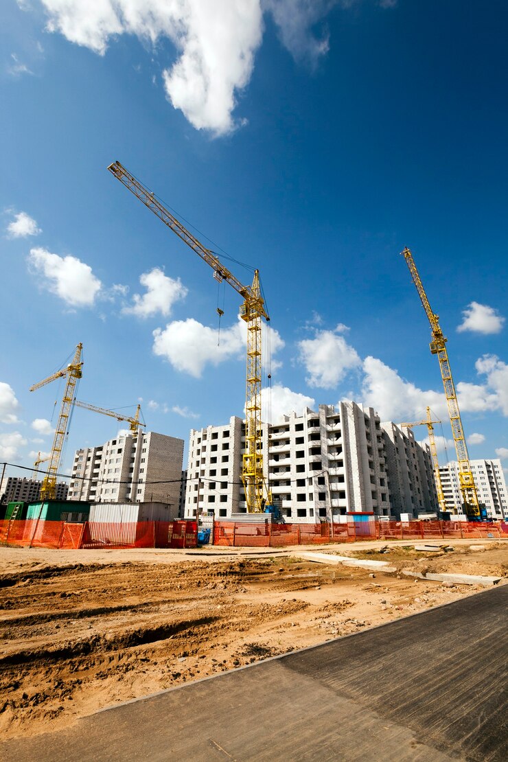 Foto bouw van een nieuw woonhuis met meerdere verdiepingen