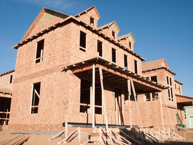 Bouwplaats van het nieuwe huis.