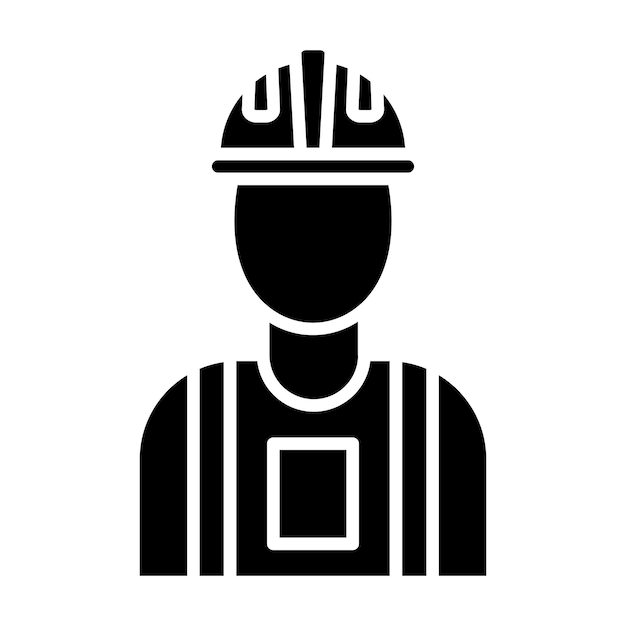 Bouwvakker Glyph effen zwarte afbeelding