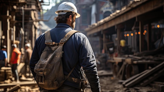 bouwvakker op de dag van de arbeid van de bouwplaatsmedewerker