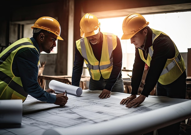 Bouwvakkers aan het werk op een bouwplaats