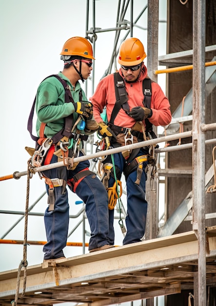 Bouwvakkers aan het werk op een bouwplaats