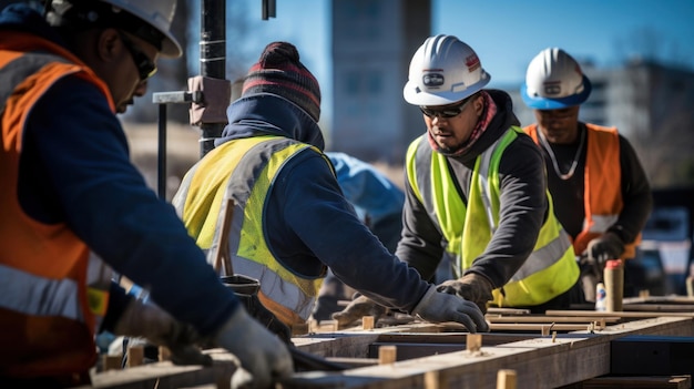 Foto bouwvakkers op de site