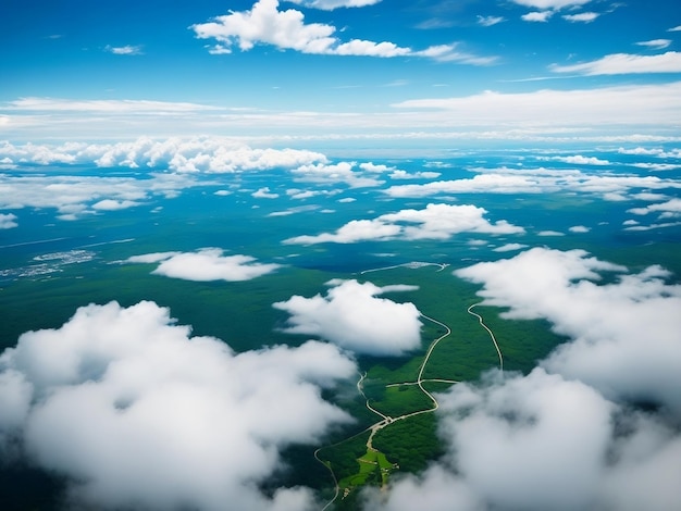 Boven de wolken Natuurlijk groen landschap AI