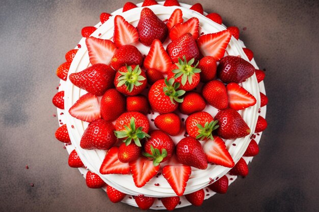 Foto boven een nadere weergave van gebakken lekkere cakes met room samen met verschillende bessen op licht