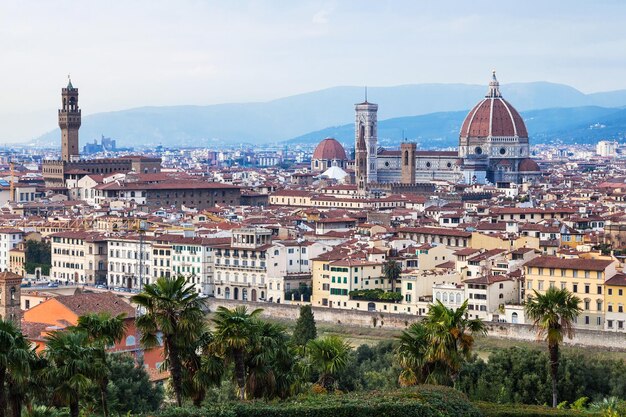 Boven het stadsbeeld van de stad florence