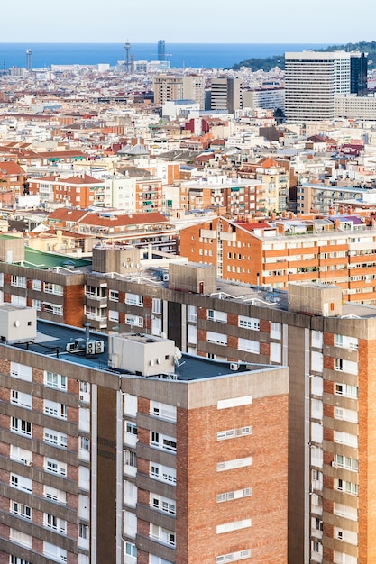 Boven weergave van appartementsgebouwen in Barcelona