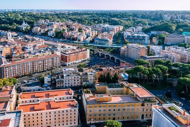 Bovenaanzicht architectuur van de stad Rome Italië