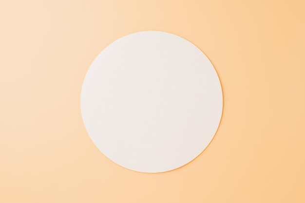 Bovenaanzicht blanco rond wit papier