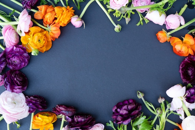 bovenaanzicht bloemen boeket