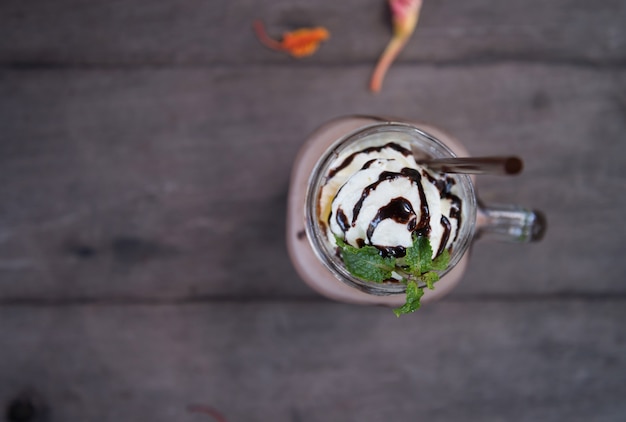 Bovenaanzicht Chocolade-smoothies