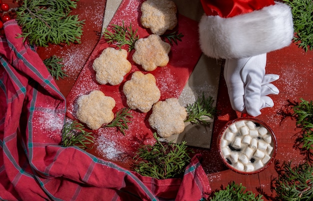 Bovenaanzicht heerlijke zelfgemaakte koekjes