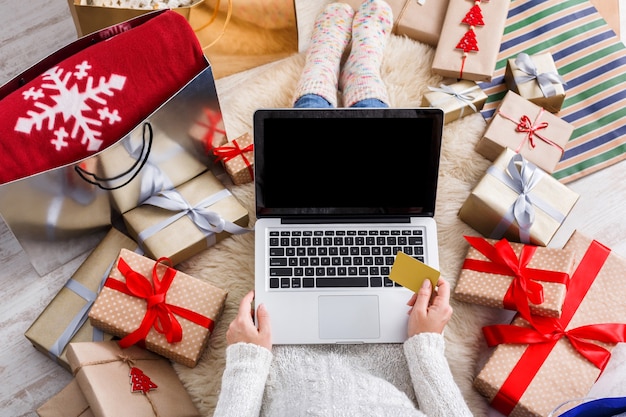 bovenaanzicht Kerst online winkelen