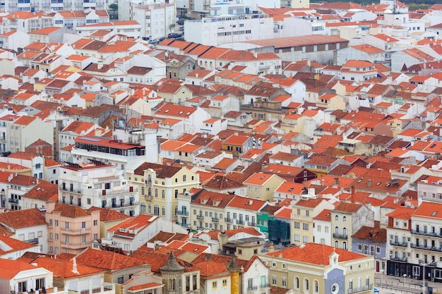 Bovenaanzicht van de stad van Nazare (Portugal).