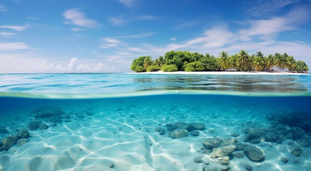 bovenaanzicht van de zee oceanisch uitzicht koraalblauw water