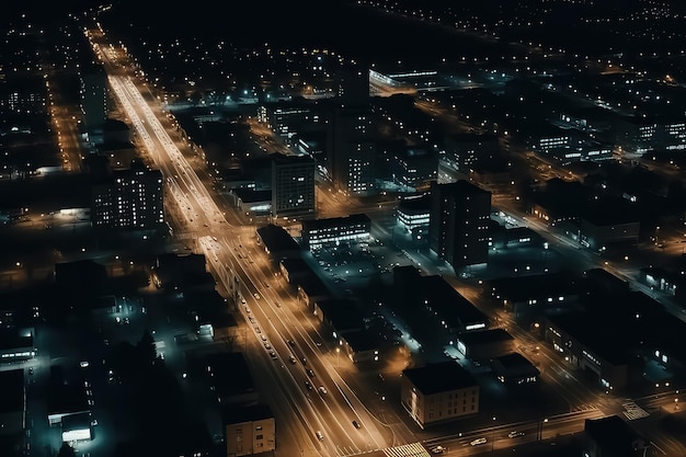 Bovenaanzicht van dronefoto AI in de stad