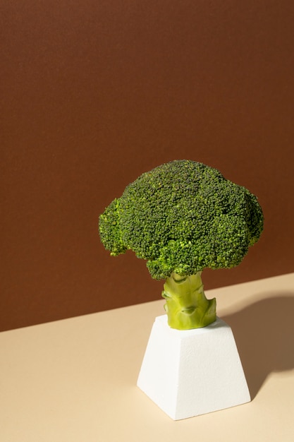 Foto bovenaanzicht van een broccoli
