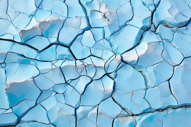 Bovenaanzicht van een gebarsten ijs in antarctica klimaatverandering generatieve ai