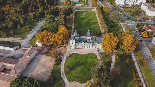 Bovenaanzicht van het kasteel