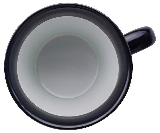 Bovenaanzicht van lege koffiekopje knipsel mok geïsoleerd op de achtergrond
