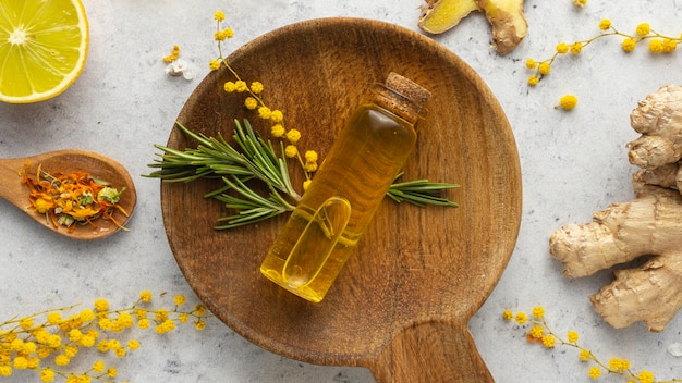 Foto bovenaanzicht van natuurlijke producten