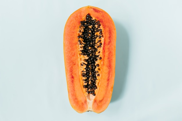 Foto bovenaanzicht van papaja fruit