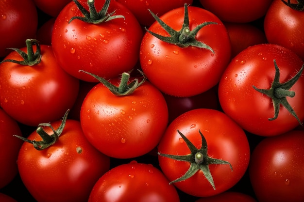 Bovenaanzicht van rijpe verse tomaten