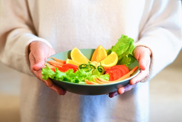 Bovenaanzicht van vers fruit en groentengezondheidszorg Evenwichtige voeding