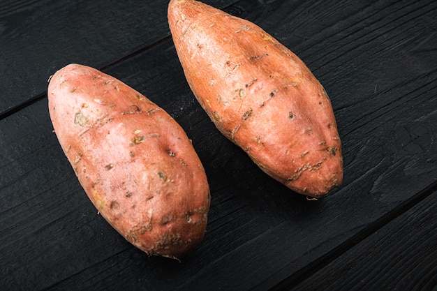 bovenaanzicht zoete aardappelen