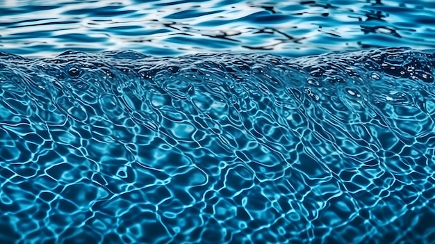 bovenaanzicht zwembad water achtergrond blauw zeewater behang generatieve ai