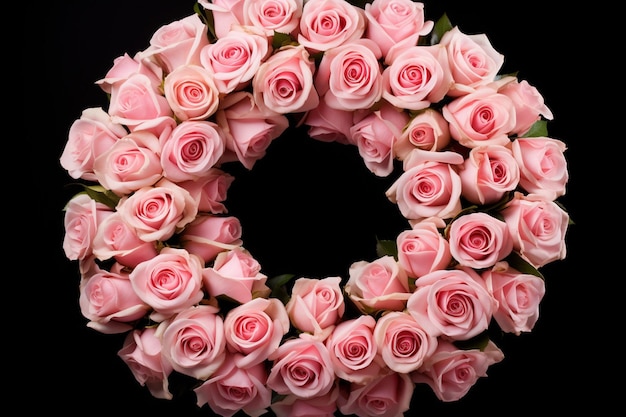 Bovenbeeld en geïsoleerd beeld van een prachtige roze roosbloem