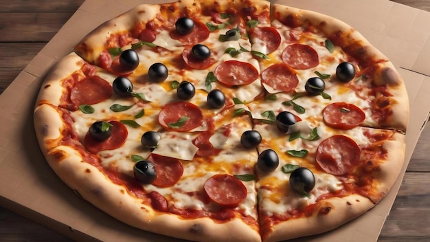 Bovenbeeld van de pizzakist